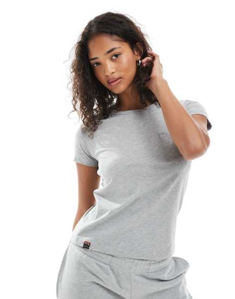 Superdry Athletic essential pocket t-shirt in grey marl - view 1