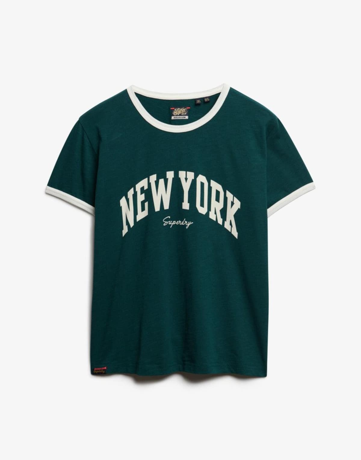 Superdry Athletic essential ringer fitted t-shirt in dark pine green