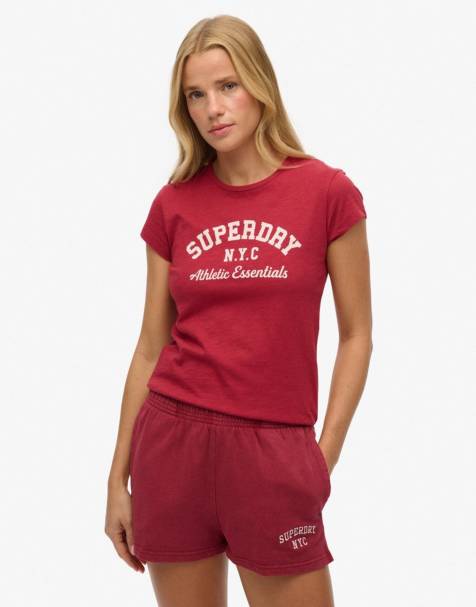 Superdry - Athletic Essential - T-shirt flammé - Rouge bordeaux - view 1
