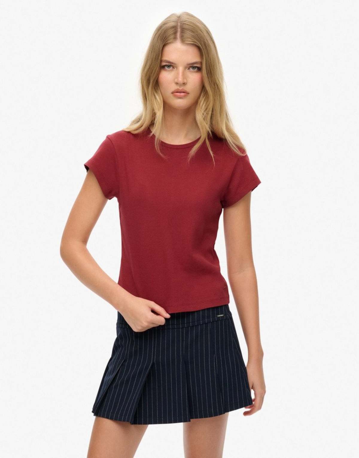 Superdry Athletic essential t-shirt in bordeaux red