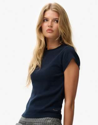 Superdry Athletic essential t-shirt in eclipse navy