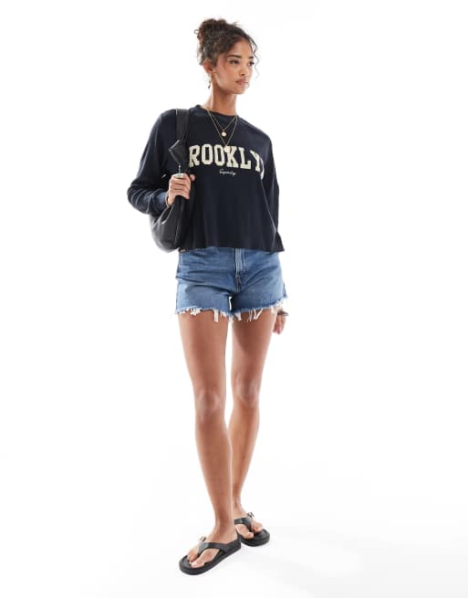 Superdry - Athletic Essential - Top manches longues à motif - Bleu éclipse, 3 de 4