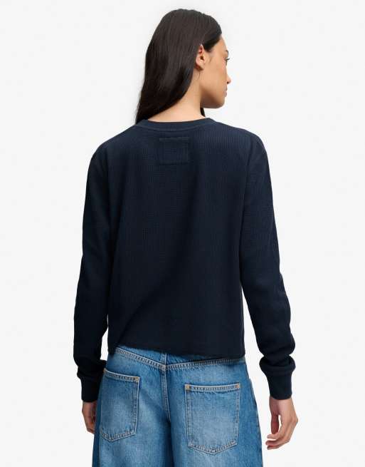 Superdry - Athletic Essential - Top manches longues à motif - Bleu éclipse, 2 de 5