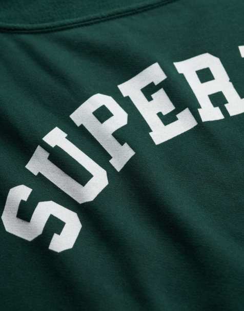 Superdry Athletic essentials bardot crew sweatshirt in enamel green