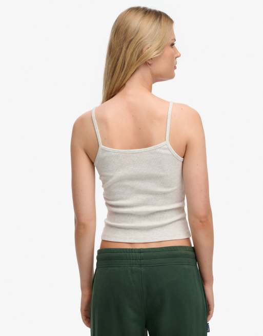 Superdry – Athletic Essentials – Camisole in Eisgrau meliert mit Grafikprint, 2 von 6