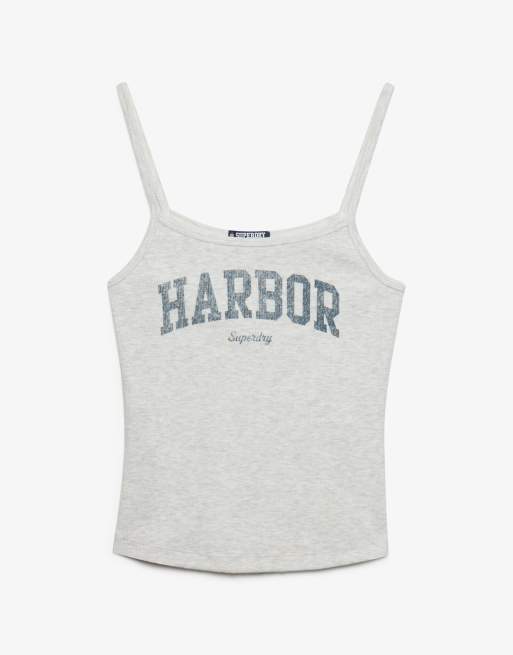 Superdry – Athletic Essentials – Camisole in Eisgrau meliert mit Grafikprint, 6 von 6
