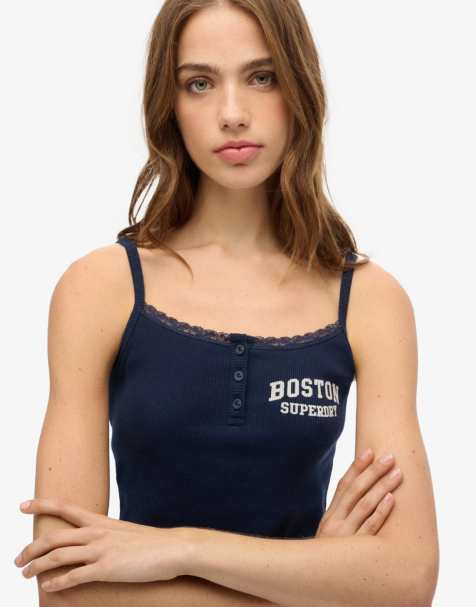 Superdry - Athletic Essentials - Caraco boutonné à imprimé - Bleu marine profond - view 1