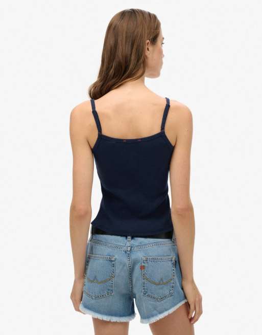 Superdry - Athletic Essentials - Caraco boutonné à imprimé - Bleu marine profond, 3 de 5