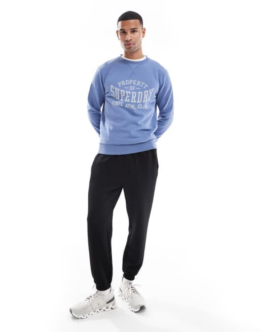 Superdry Athletic essentials crew sweatshirt in moonlight blue, 2 of 5