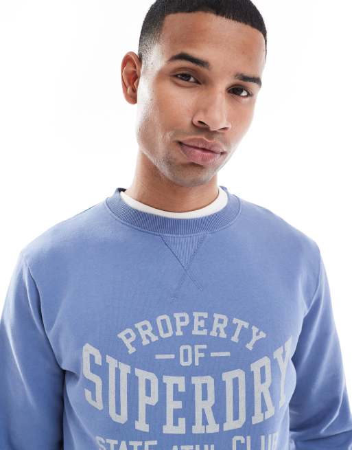 Superdry Athletic essentials crew sweatshirt in moonlight blue, 3 of 5