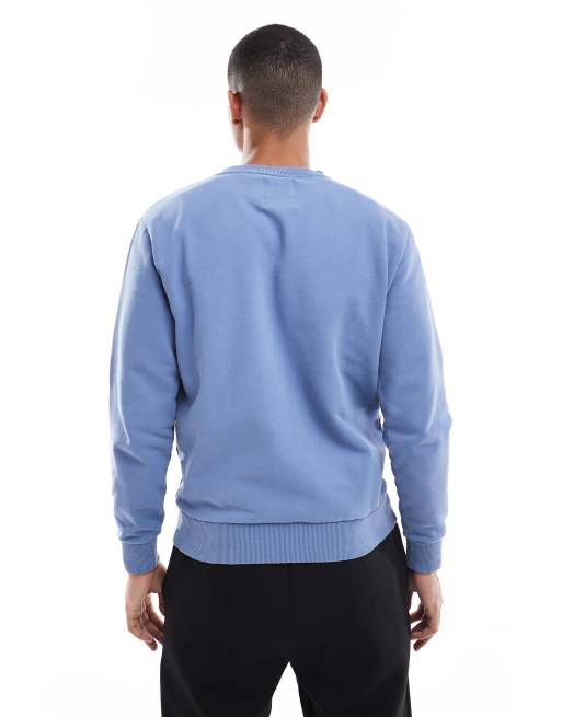 Superdry Athletic essentials crew sweatshirt in moonlight blue, 4 of 5