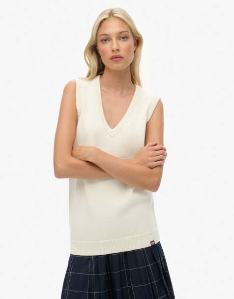 Superdry - Athletic Essentials - Débardeur en maille - Blanc cassé ivoire - view 1