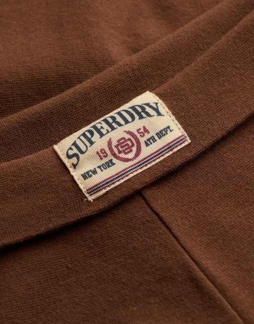 Superdry Athletic essentials fold over joggers in chestnut brown, 6 of 7