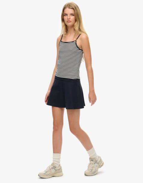 Superdry Athletic essentials fold over skirt in eclipse navy - view 1