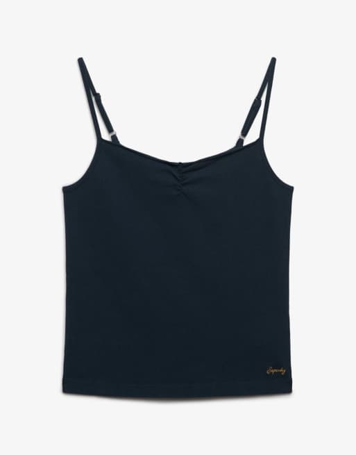 Superdry Athletic essentials gerafftes Camisole-Top in Marineblau, 6 von 6