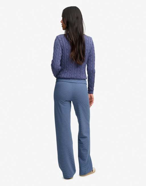 Superdry Athletic essentials gestreifte Jersey-Hose in Marineblau/Blau, 2 von 6