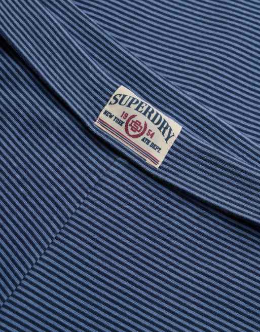 Superdry Athletic essentials gestreifte Jersey-Hose in Marineblau/Blau, 5 von 6