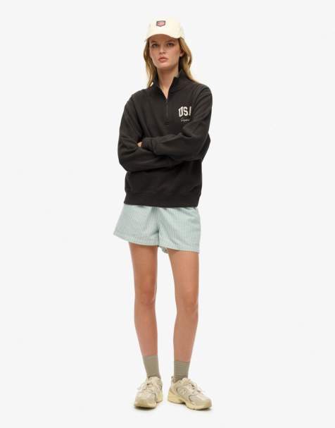 Superdry Athletic essentials half zip jumper in charcoal - view 1