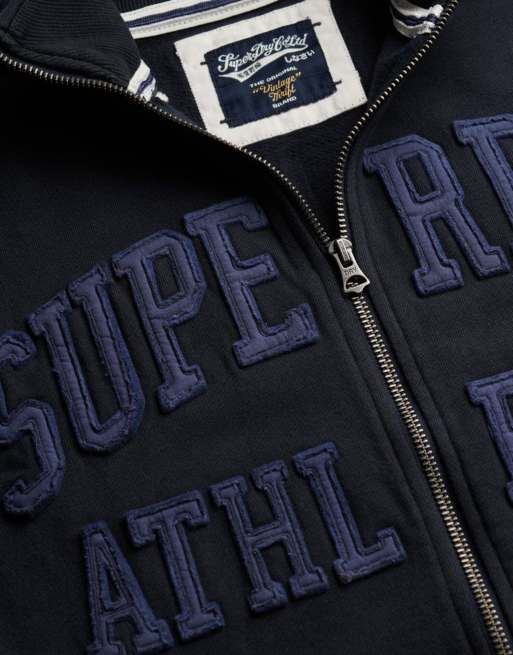 Superdry - Athletic Essentials - Haut de survêtement zippé ample - Bleu marine éclipse, 5 de 6