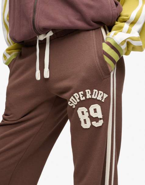 Superdry Athletic essentials hockey joggers in chestnut brown - view 1