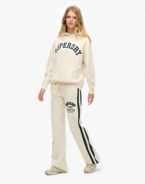 Superdry Athletic essentials hockey joggers in desert bone off white - view 1