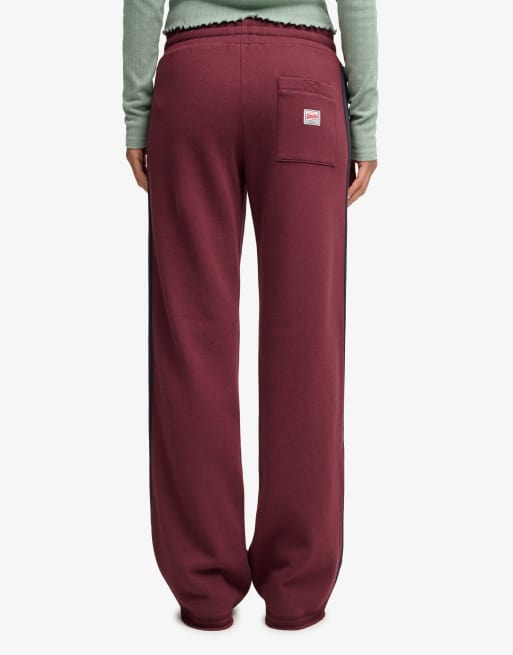 Superdry Athletic essentials hockey joggers in port red, 3 of 6