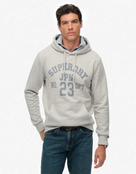 Superdry Athletic essentials hoodie in cadet grey marl - view 1