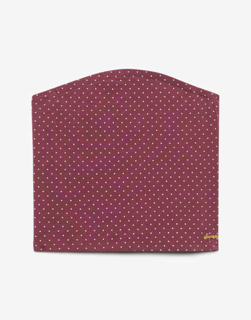 Superdry Athletic essentials jersey bandeau top in port red polka dot, 6 of 6