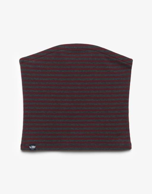 Superdry Athletic essentials jersey bandeau top in port red stripe, 6 of 6