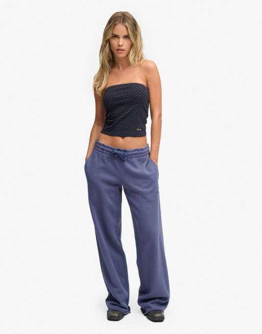 Superdry Athletic essentials Jersey-Bandeautop in Marineblau mit Punkten, 4 von 5