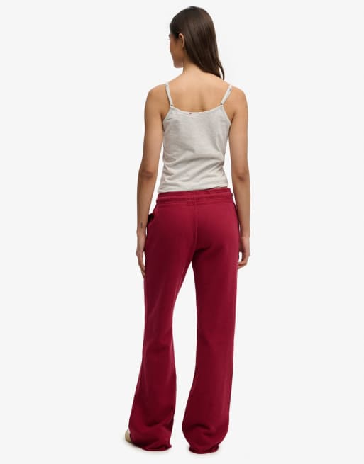 Superdry Athletic essentials jogging flare taille basse en rouge bordeaux, 5 de 5