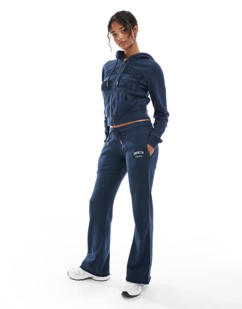 Superdry – Athletic Essentials – Jogginghose in sattem Marineblau mit niedrigem Bund - view 1