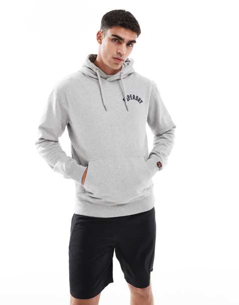 Superdry – Athletic Essentials – Kapuzenpullover in Grau meliert - view 1