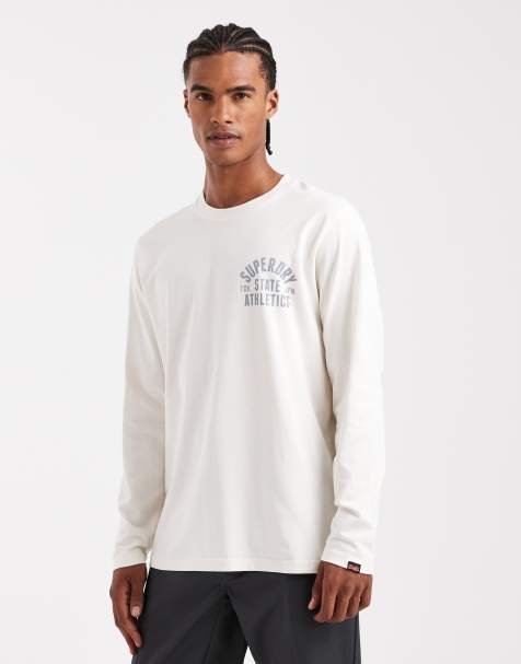 Superdry – Athletic Essentials – Langärmliges Oberteil in der Farbe Desert Bone Off White - view 1
