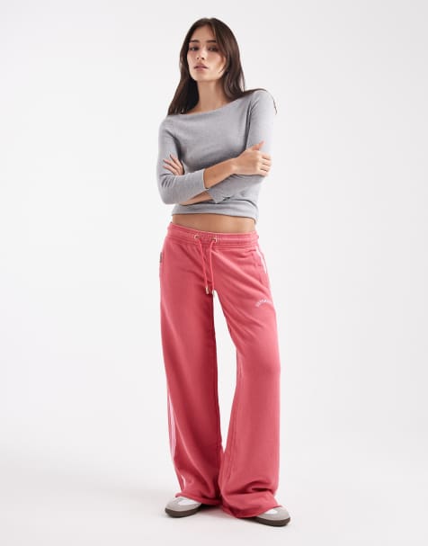 Superdry Athletic essentials logo straight joggers in holly berry red - view 1