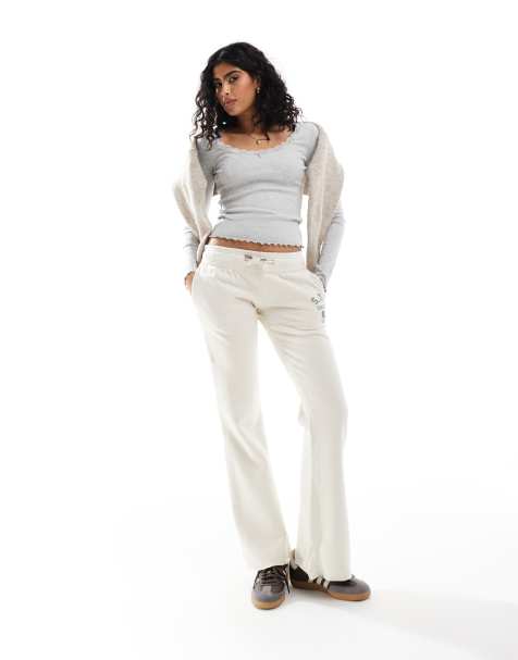Superdry Athletic essentials low rise flare joggers in turtledove cream - view 1