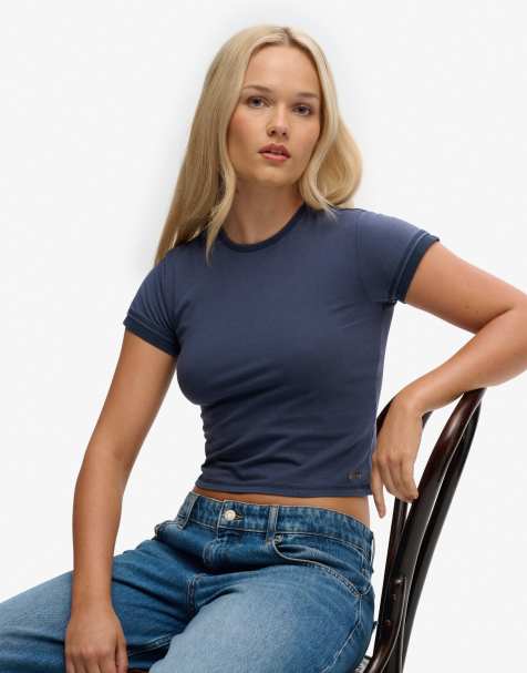 Superdry – Athletic Essentials – Mehrlagiges Oberteil in Marineblau - view 1