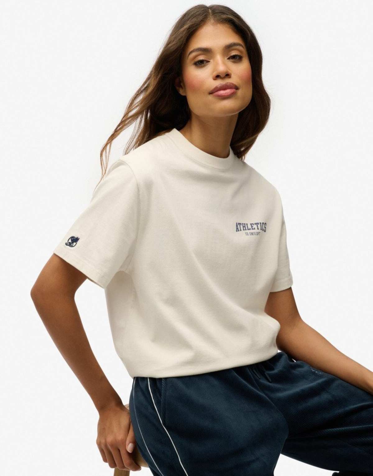 Superdry Athletic essentials oversized t-shirt in desert bone off white