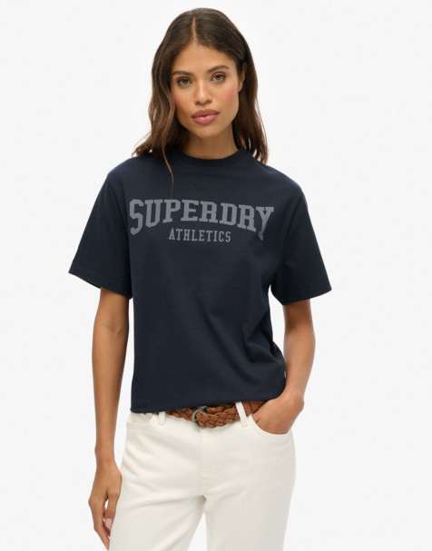 Superdry Athletic essentials oversized t-shirt in eclipse navy - view 1