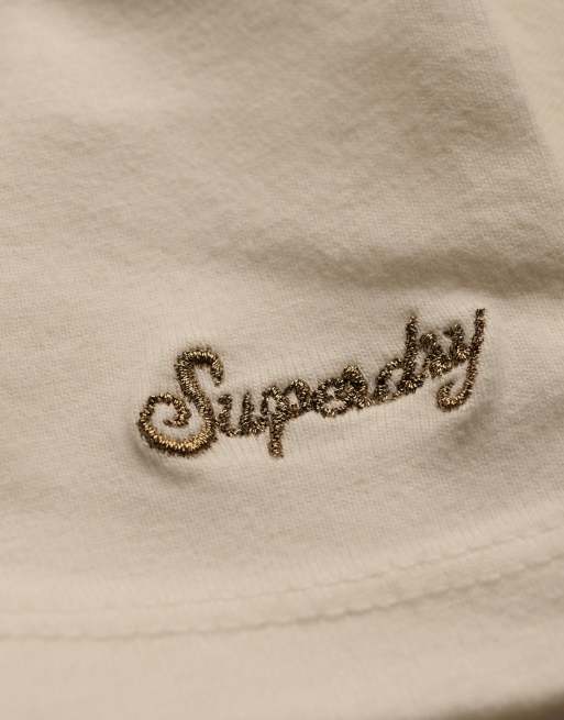 Superdry Athletic essentials ruched top in off white, 5 of 6