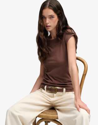 Superdry Damen Marron Off-Shoulder-T-Shirt Ath Ess - Bild 2