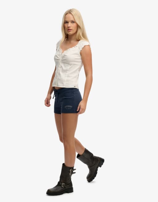 Superdry – Athletic Essentials – Shorts aus Jersey in Lauren Navy mit Schriftzug, 2 von 5