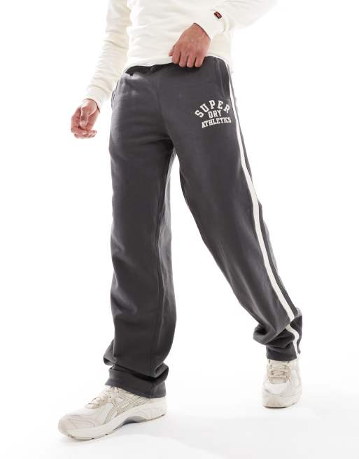 Superdry Athletic essentials straight joggers in charcoal ASOS