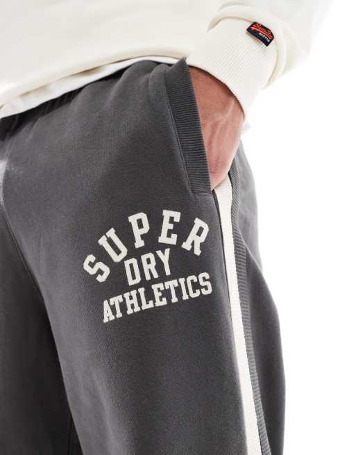 Superdry Athletic essentials straight joggers in charcoal ASOS