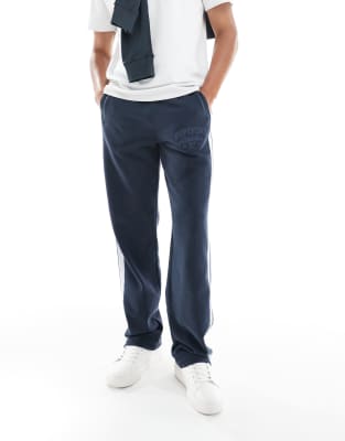 Superdry Athletic essentials straight joggers in eclipse navy