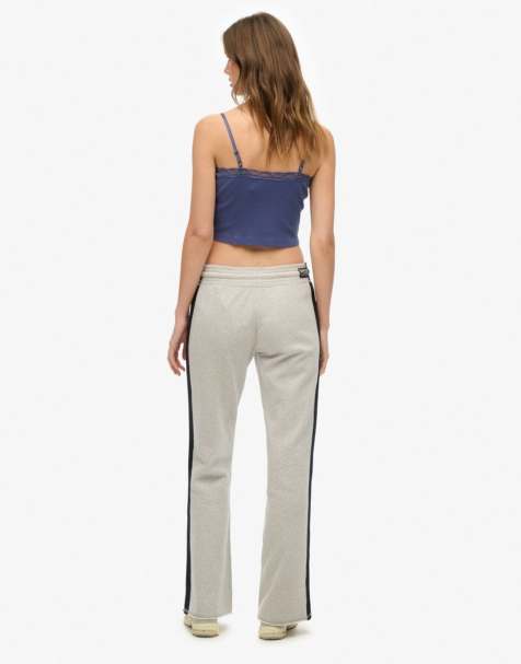 Superdry Athletic essentials stripe flare joggers in glacier grey marl - view 1