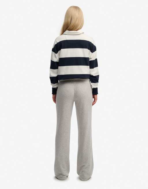 Superdry Athletic essentials stripe flare joggers in grey marl, 5 of 7