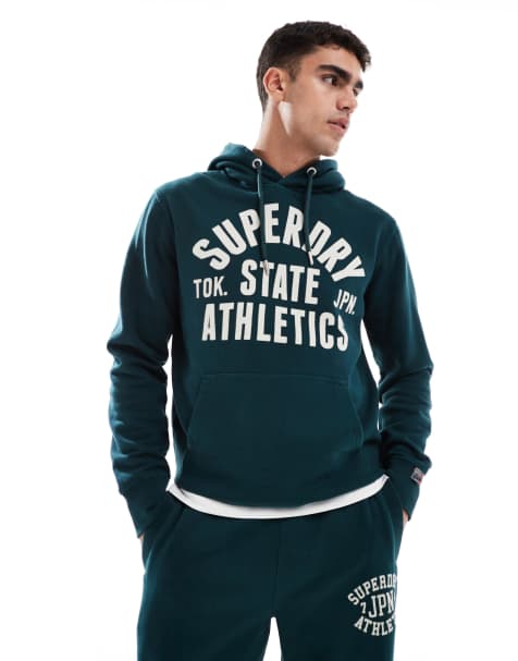 Superdry - Athletic Essentials - Sweat à capuche - Vert sapin foncé - view 1