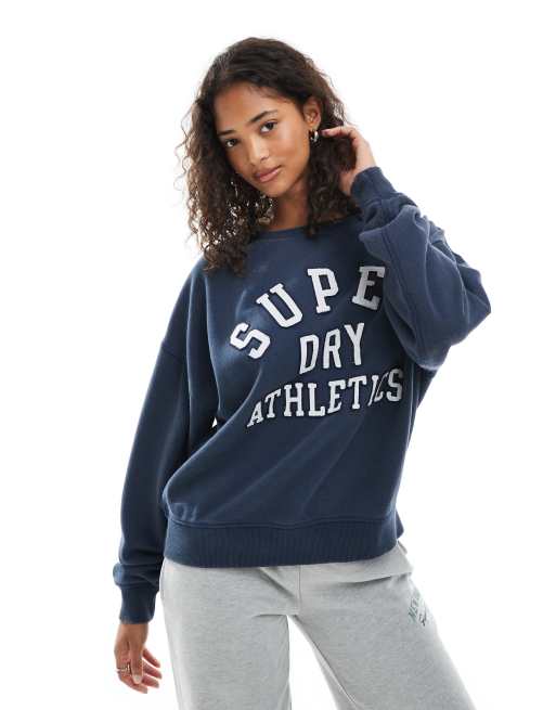Superdry - Athletic Essentials - Sweat décontracté à motif appliqué - Bleu marine