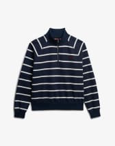 Sweat à Capuche Superdry Bleu – Zip Complet, Rayé, Taille UK 10 Unisexe